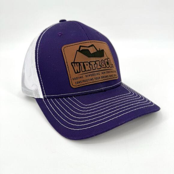 NV Caps NWoT Purple W/White Mesh Trucker Cap SnapBack “Wirtz & Co” Business Logo - Picture 1 of 8